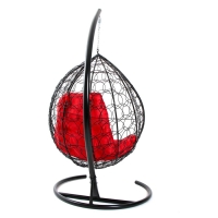 Подвесное кресло КОКОН &laquo;Капля&raquo; красная подушка, черная стойка