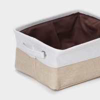 Короб для хранения вещей LaDо́m, 25&times;20&times;11 см, цвет белый/бежевый