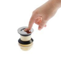 Донный клапан ZEIN B3, корпус пластик, малая кнопка, нержавеющая сталь, без перелива Донный клапан ZEIN B3, корпус пластик, малая кнопка, нержавеющая сталь, без перелива