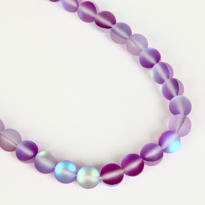 Бусины из натурального камня &laquo;Кошачий глаз&raquo;, набор 46 шт., размер 1 шт. &mdash; 8 мм, фиолетовый