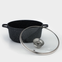 Кастрюля Доляна &laquo;Элит&raquo;, 3,3 л, d=22 см, h=10 см, литой алюминий, литые ручки, антипригарное покрытие