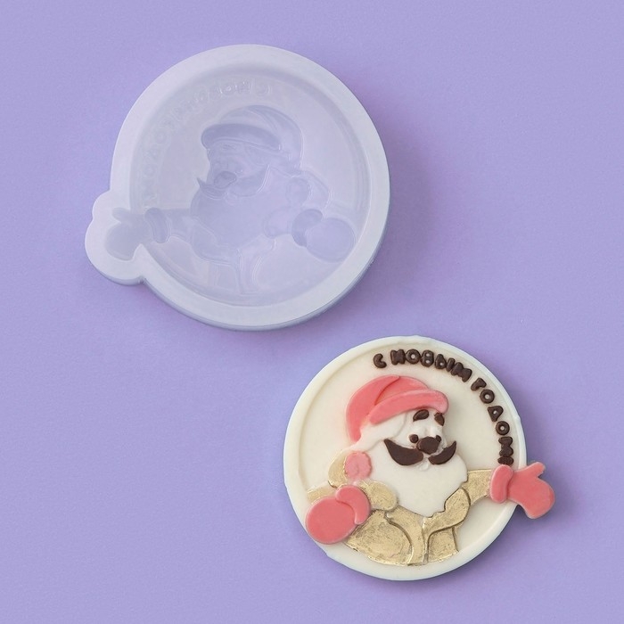 Силиконовый молд для леденцов и шоколада &laquo;Дед Мороз, с Новым годом!&raquo;