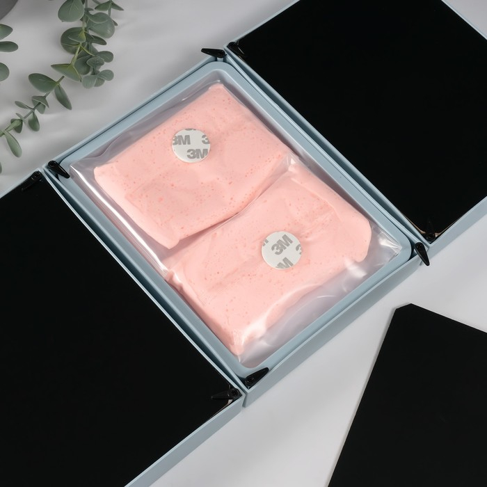 Фоторамка пластик 13х18 см с полим.глиной "Отпечаток ладошки и ножки" голубая 20,5х46,5 см