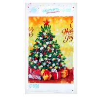 Новогодняя скатерть одноразовая &laquo;С Новым Годом&raquo;, ёлочка, 180х137 см