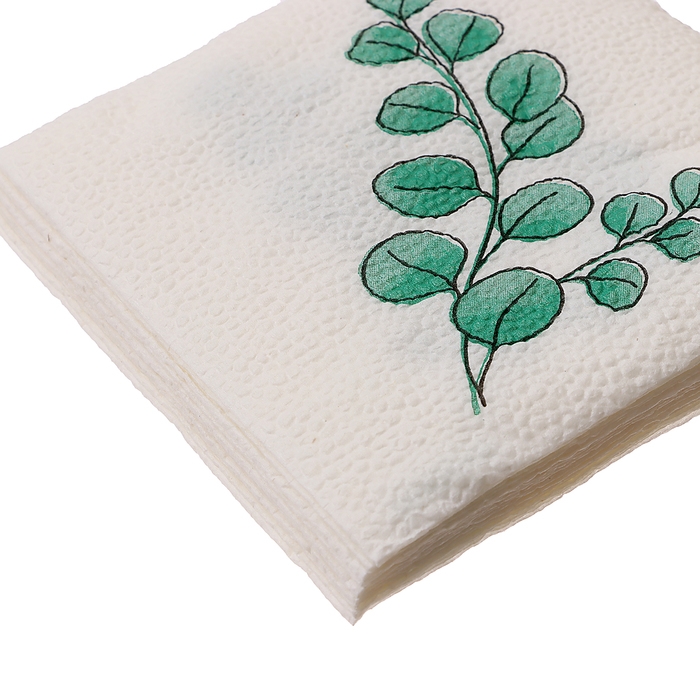 Салфетки бумажные однослойные Салфетки бумажные однослойные "Эко" эвкалипт 24х24 см, набор 20 шт.