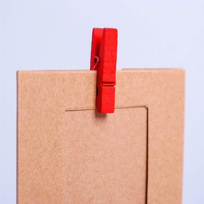 Набор фоторамок на прищепках Набор фоторамок на прищепках "Стиль", веревка, прищепки и фоторамки 10 шт., для фото: 6 × 4,3 см