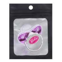 Соска - пустышка силиконовая ортодонтическая «BABY», от 12 мес., с колпачком, цвет розовый/серебро, стразы Соска - пустышка силиконовая ортодонтическая «BABY», от 12 мес., с колпачком, цвет розовый/серебро, стразы