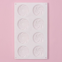 Форма для выпечки Доляна &laquo;Сладости.Завиток&raquo;, силикон, 8 ячеек, 29,5&times;17&times;1,5 см, цвет белый