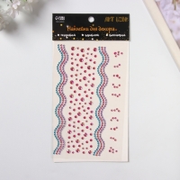 Наклейка пластик стразы "Река" розовая22,5х11,5 см Наклейка пластик стразы "Река" розовая22,5х11,5 см