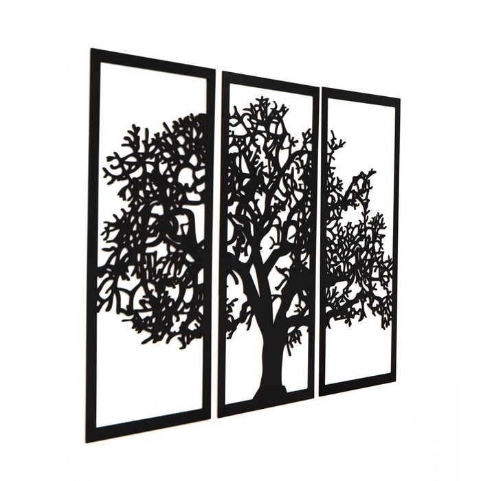Декор настенный, панно для интерьера Декор настенный, панно для интерьера "Дерево", 3 модуля 57 х 27 см
