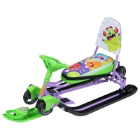 Снегокат с колёсами «Тимка спорт 6 Монстрики», ТС6/МН, с родительской ручкой, со спинкой и ремнём безопасности Снегокат с колёсами «Тимка спорт 6 Монстрики», ТС6/МН, с родительской ручкой, со спинкой и ремнём безопасности