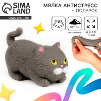 Мялка-антистресс тянучка &laquo;Котик&raquo; + подарок, с песком