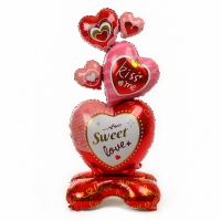 Шар фольгированный 61" &laquo;Сердца для любимой&raquo;, на подставке, под воздух