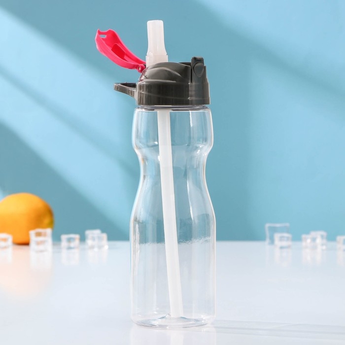 Бутылка с трубочкой «Глория», 700 мл, 9,5×7,6×24 см, тритан, цвет МИКС Бутылка с трубочкой «Глория», 700 мл, 9,5×7,6×24 см, тритан, цвет МИКС