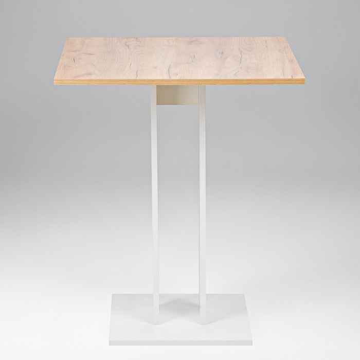 Стол обеденный на одной  ножке Сандро, 650х650х780, Белый/Дуб крафт золотой