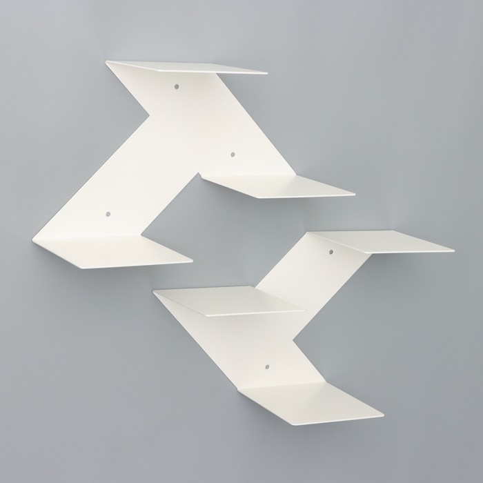 Вешалка-полка "Итальянская", 2 шт, белая, толщина металла 2 мм, 39 х 16 х 25 см