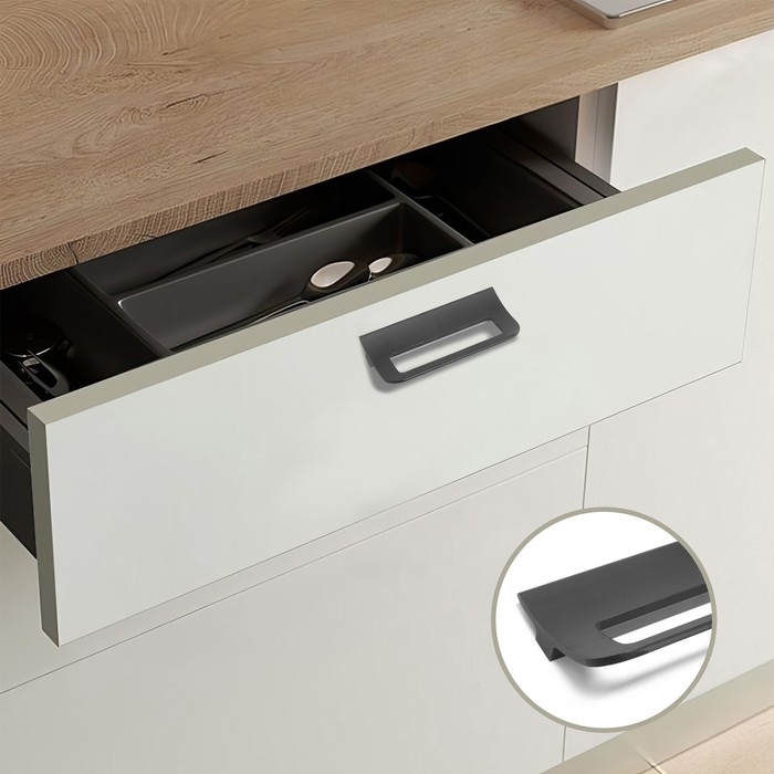 Ручка скоба мебельная RS1402, м/о=96, цвет черный Ручка скоба мебельная RS1402, м/о=96, цвет черный