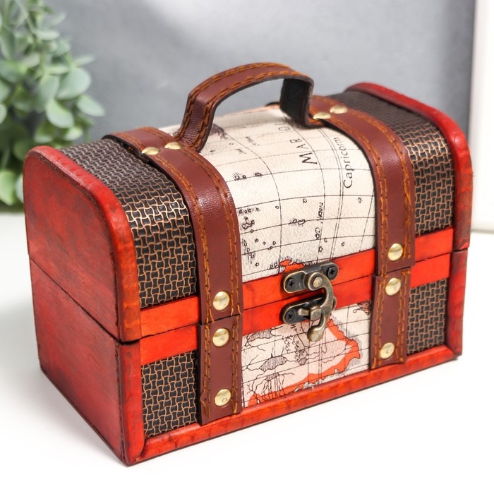 Шкатулка дерево Шкатулка дерево "Карта" 11,5х17,3х10,7 см