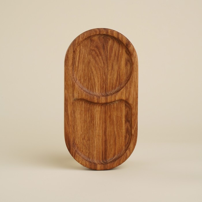 Поднос из дуба с двумя отделениями Sima-Land Home, 21&times;11&times;2 см
