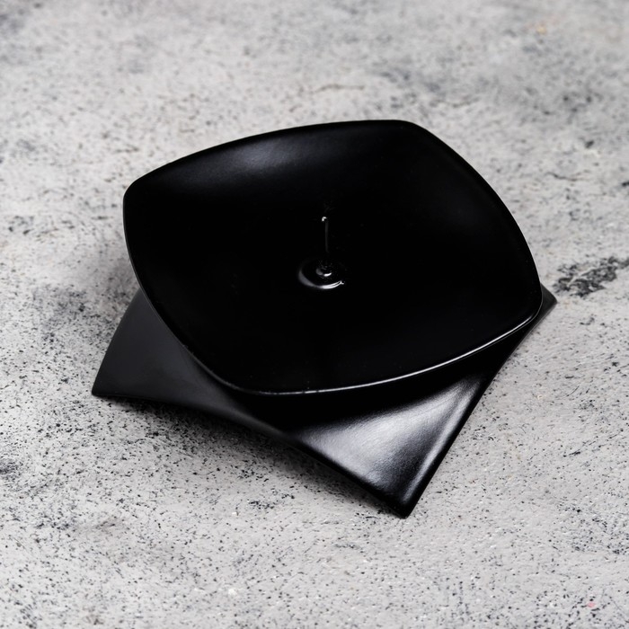 Подсвечник Подсвечник "Кварта Н" металл на 1 свечу, 9,5х3 см, черный