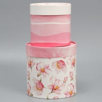 Набор шляпных коробок 2 в 1, упаковка подарочная, &laquo;With love&raquo;, 13 х 13, 16 х 16 см