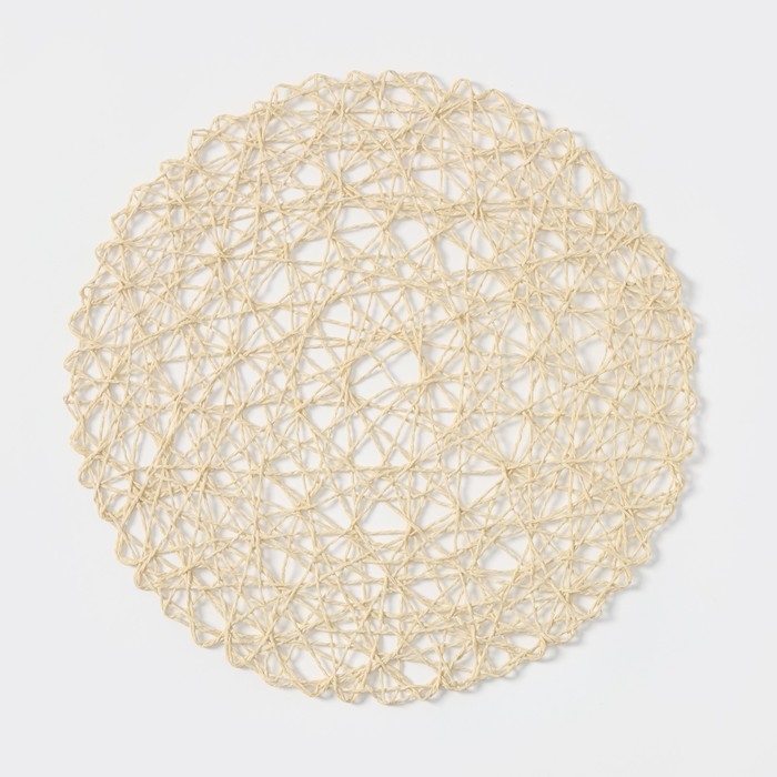 Салфетка сервировочная на стол Доляна «Одуванчик», d=38 см, цвет бежевый Салфетка сервировочная на стол Доляна «Одуванчик», d=38 см, цвет бежевый