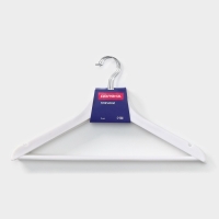Плечики - вешалки для одежды Доляна, 43&times;23 см, 3 шт, антискользящая перекладина, цвет белый