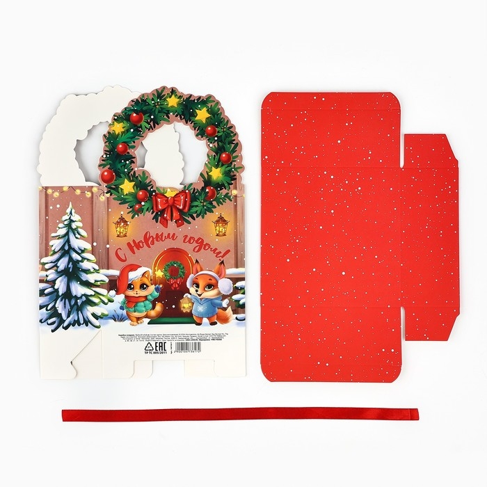 Коробка новогодняя складная &laquo;Новогодний домик&raquo; 12.3 х 21 х 5.3 см, Новый год