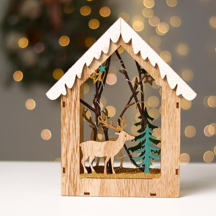 Новогодний декор с подсветкой &laquo;Домик с оленем&raquo; 18&times;5.5&times;22.5 см