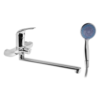 Смеситель для ванны Accoona A7124, однорычажный, излив 300 мм, душевой набор, хром Смеситель для ванны Accoona A7124, однорычажный, излив 300 мм, душевой набор, хром