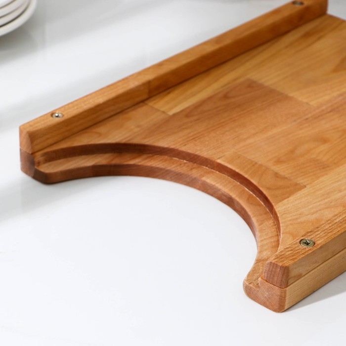 Доска разделочная с отделением под тарелку, 31×22×3,8 см, берёза Доска разделочная с отделением под тарелку, 31×22×3,8 см, берёза