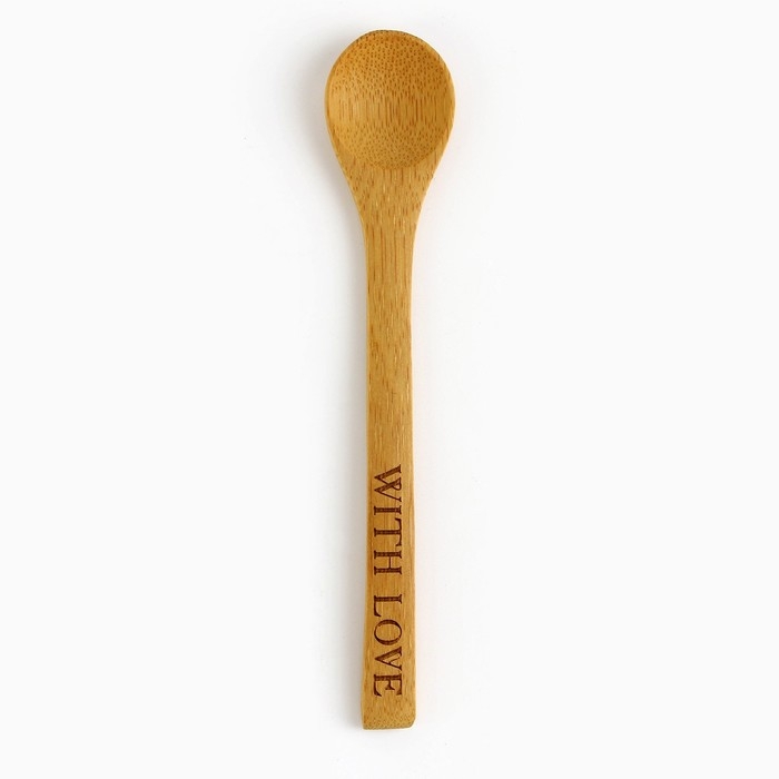 Ложка бамбуковая &laquo;С любовью&raquo;, 3 х 16 см.