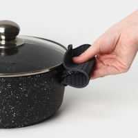 Коврик - подставка под горячее силиконовый, d=140 мм, толщина=3.5 мм, цвет серый