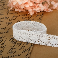 Кружево вязаное, 20 мм &times; 2,7 &plusmn; 0,5 м, цвет белый