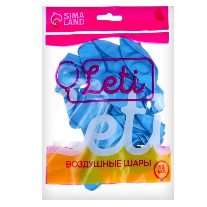 Шар латексный 12 Шар латексный 12", пастель, набор 12 шт., цвет голубой