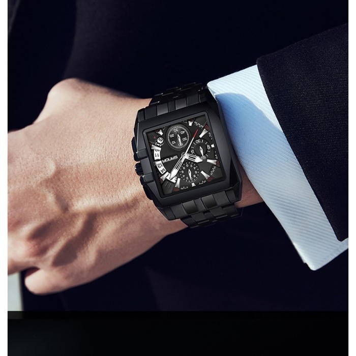 Часы наручные, d-4.5 см, календарь, хронограф, водонепроницаемые, светящиеся, черные Часы наручные, d-4.5 см, календарь, хронограф, водонепроницаемые, светящиеся, черные