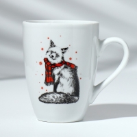 Кружка новогодняя керамическая &laquo;Лесные жители&raquo;, 350 мл, цвет белый