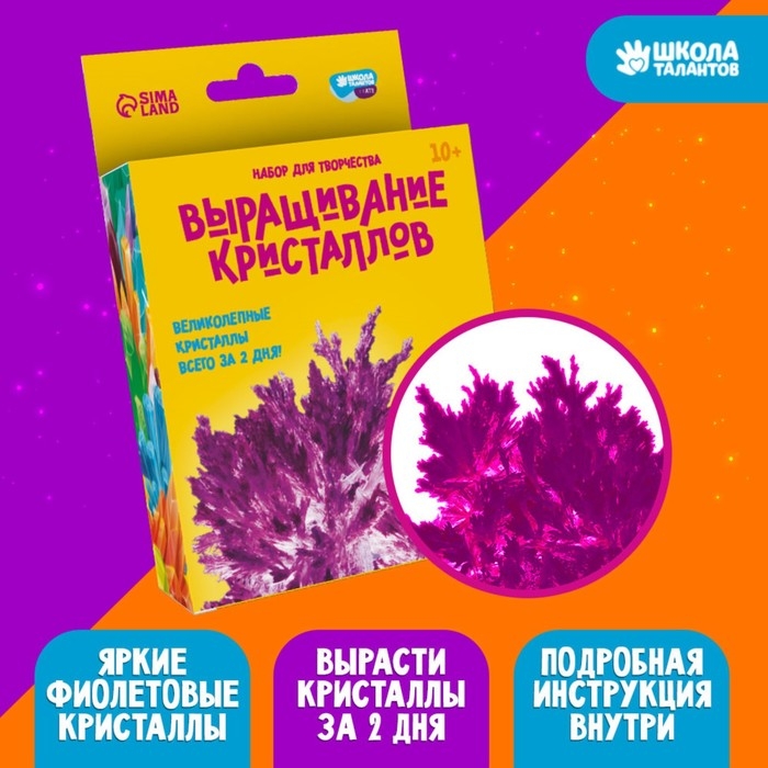 Выращивание кристаллов &laquo;Опыты. Лучистый кристалл&raquo;, цвет фиолетовый