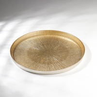 Блюдо &laquo;Золотая кувшинка&raquo;, стеклянное, d=32 см