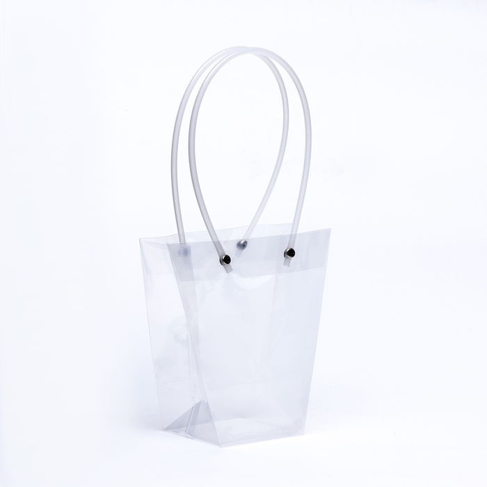 Сумка для цветов прозрачная влагостойкая, 16x8-8x8-16см Сумка для цветов прозрачная влагостойкая, 16x8-8x8-16см