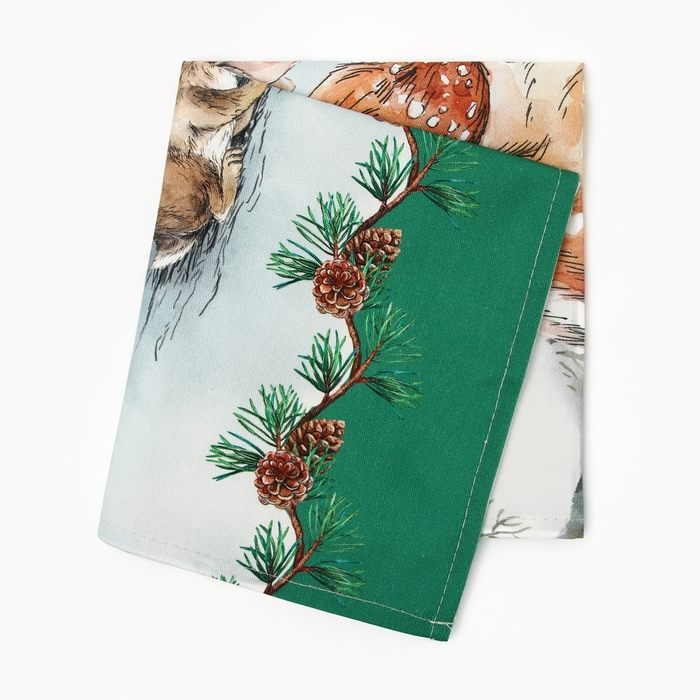 Набор подарочный "Этель" Новогодний лес, фартук, полотенце, прихватка