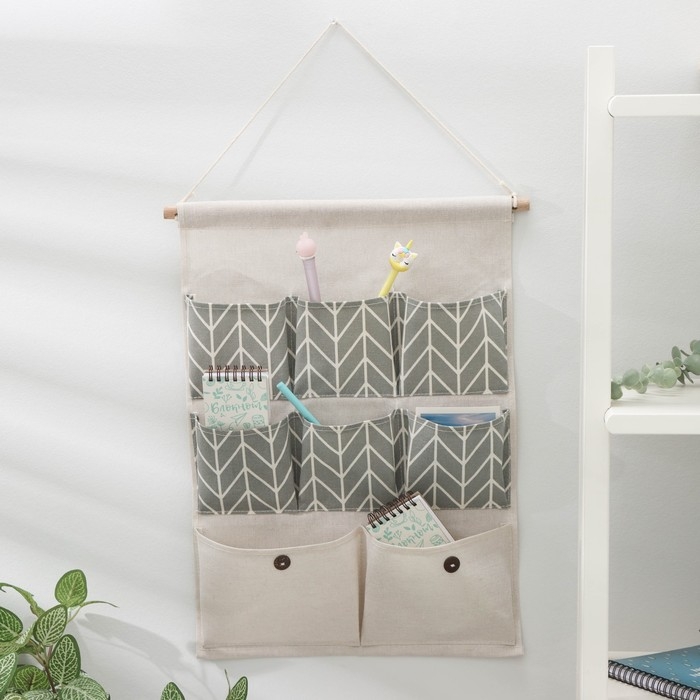 Органайзер подвесной с карманами &laquo;Зигзаг&raquo;, 8 отделений, 49,5&times;35х3 см