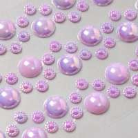 Наклейка пластик стразы "Изгибы - жемчужинки"  21,5х7 см