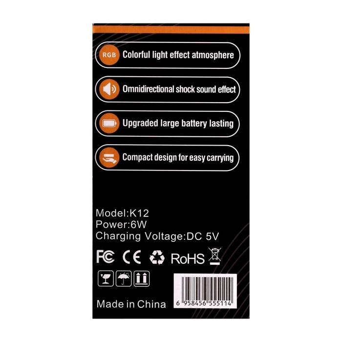 Мини караоке-система K12, 5 Вт, 2 микрофона, 800/400мАч, Jack 3.5, Type-С, USB, RGB,бежевая Мини караоке-система K12, 5 Вт, 2 микрофона, 800/400мАч, Jack 3.5, Type-С, USB, RGB,бежевая