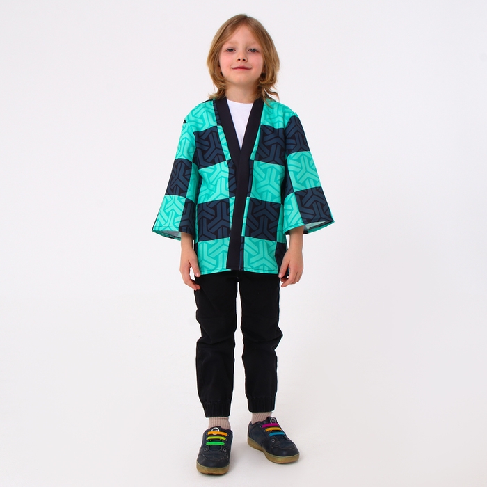 Карнавальное хаори &laquo;Демонический клинок&raquo;, рост 98-152 см, цвет зелёный