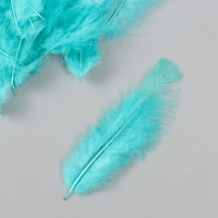 Перо декоративное гусиное пуховое "Изумрудно-зелёное" набор 40 шт h=10-15 см