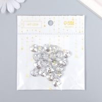 Пуговицы пластик для творчества кристалл "Сердечко" набор 20 шт 1х1,2 см