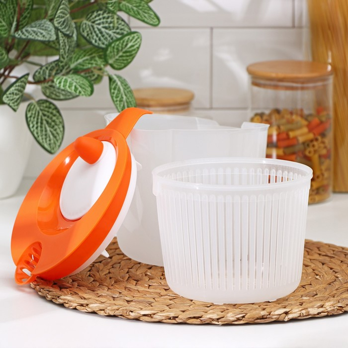 Сушилка для зелени с мерным кувшином, 1950 мл, 23&times;17&times;15 см, цвет МИКС