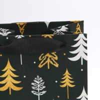 Пакет под бутылку &laquo;Ёлки&raquo;, 13 х 36 х 10 см, Новый год