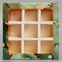 Коробка для конфет, кондитерская упаковка, 9 ячеек, &laquo;Любимому учителю&raquo; 14.5 х 14.5 х 3.5 см